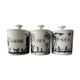 Lot of 3 pots Salins, Lucullus, grey decoration signed, 60s