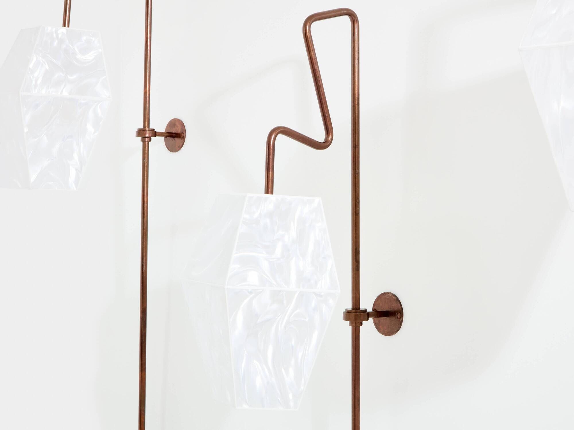 Pair of large patinated metal wall sconces by Mattia Bonetti 2009