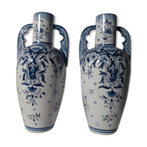 Paire de vases faïence fin XIX ème début XX
