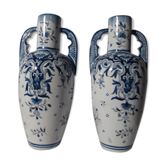 pair of earthenware vase late 19th 19th beginning XX