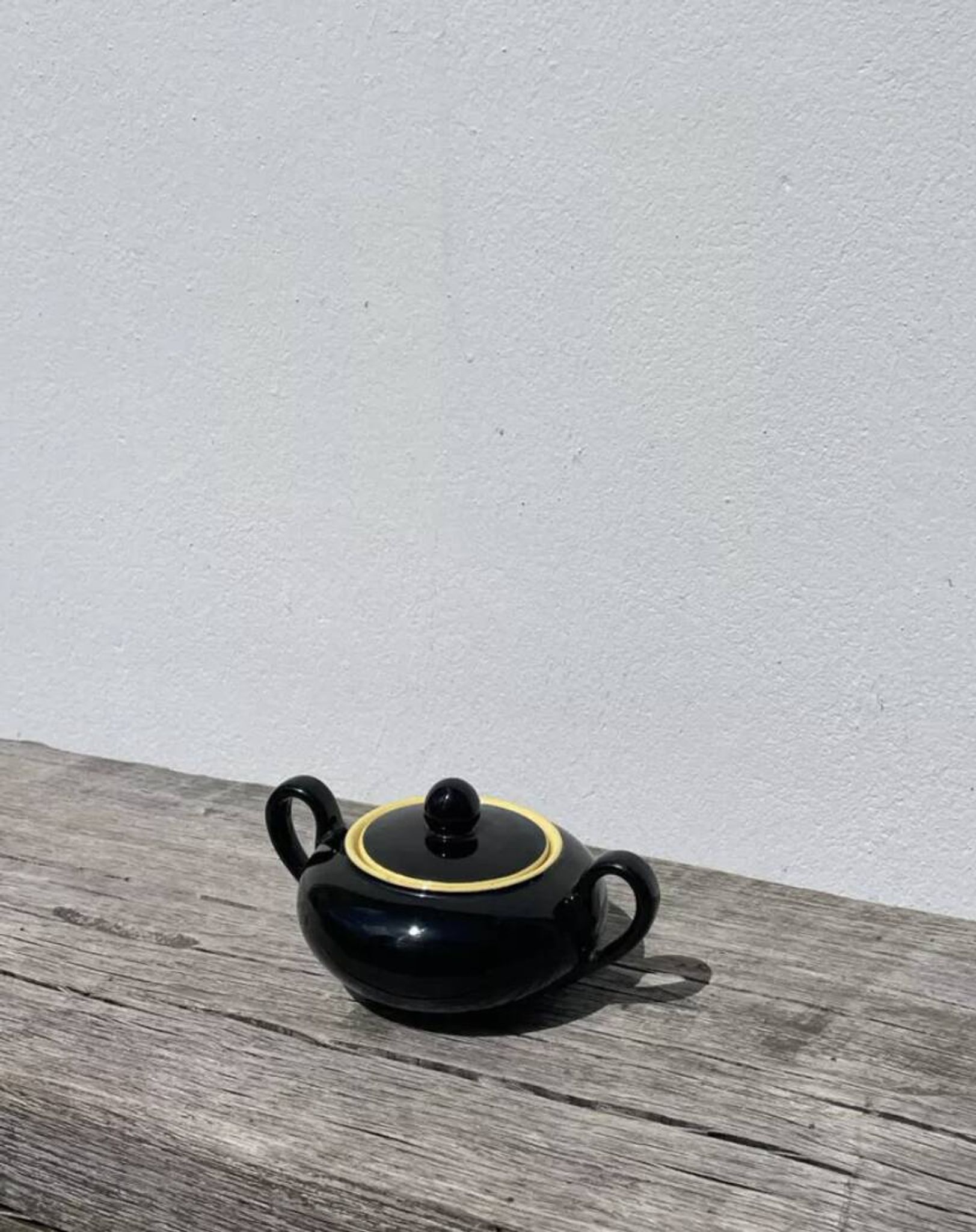 Villeroy & Boch Biarritz black and yellow ceramic sugar and candy dish