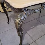 Marble and brass table