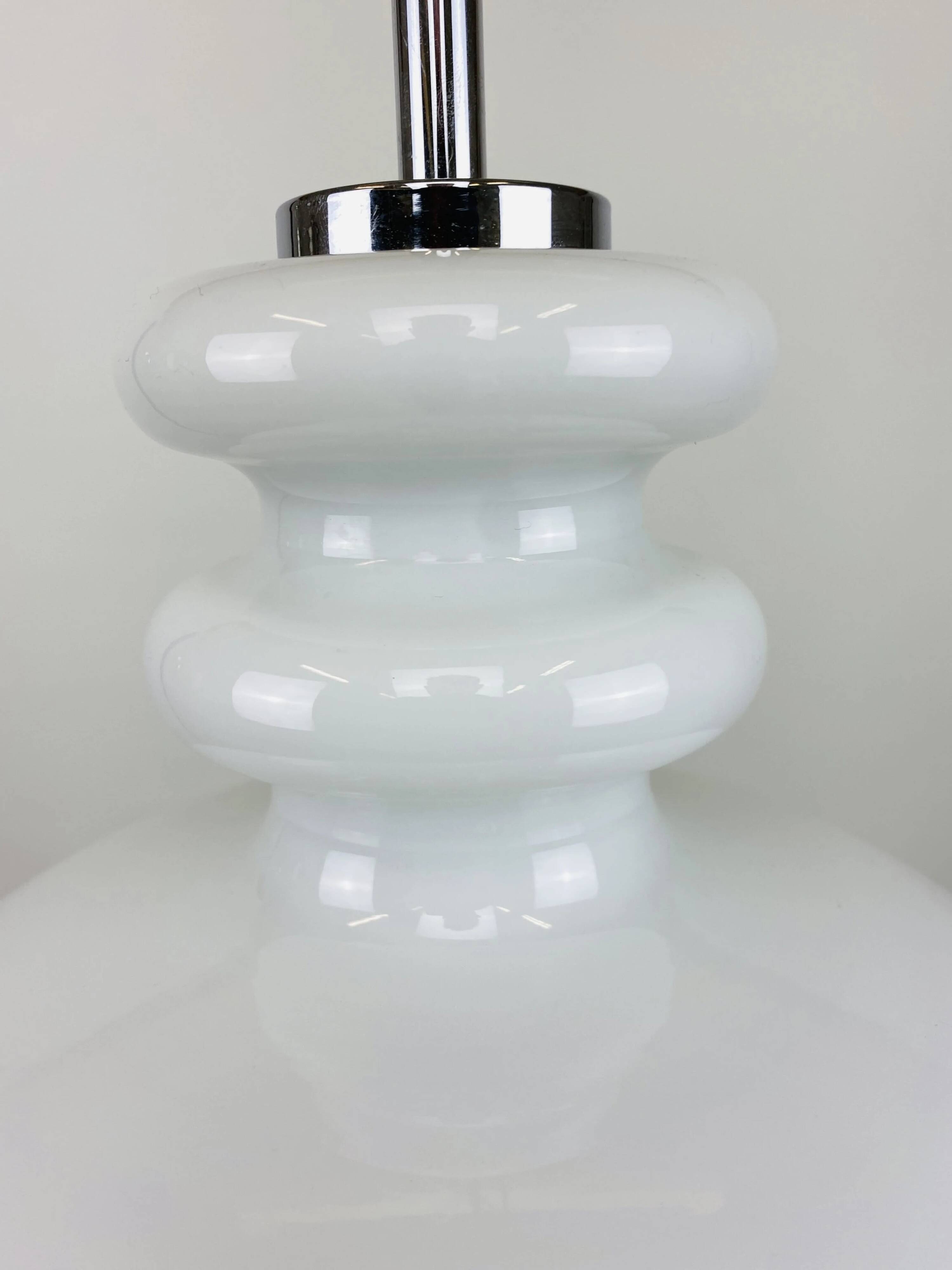 Large white glass chandelier XL by Peill and Putzler