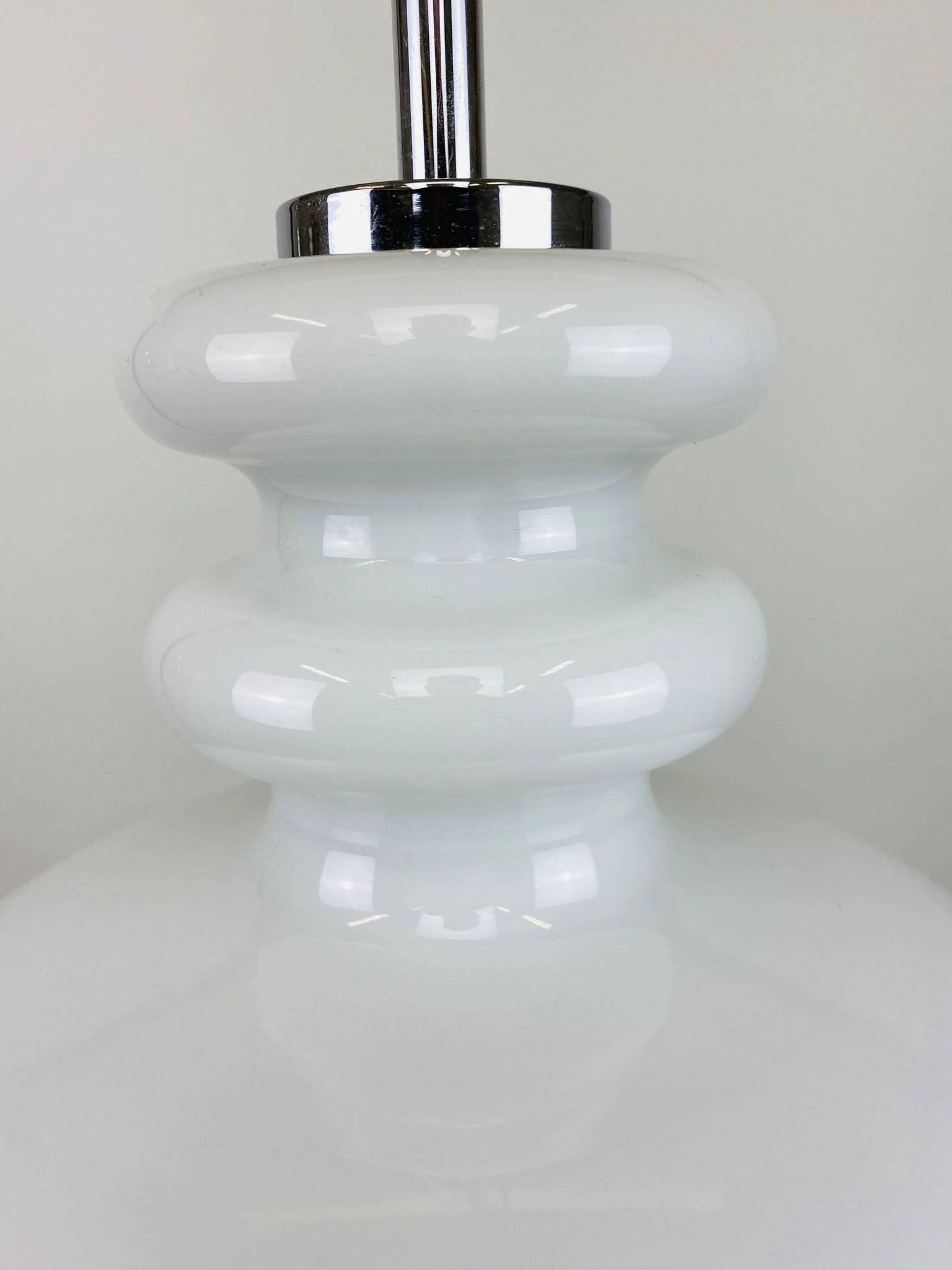Large white glass chandelier XL by Peill and Putzler