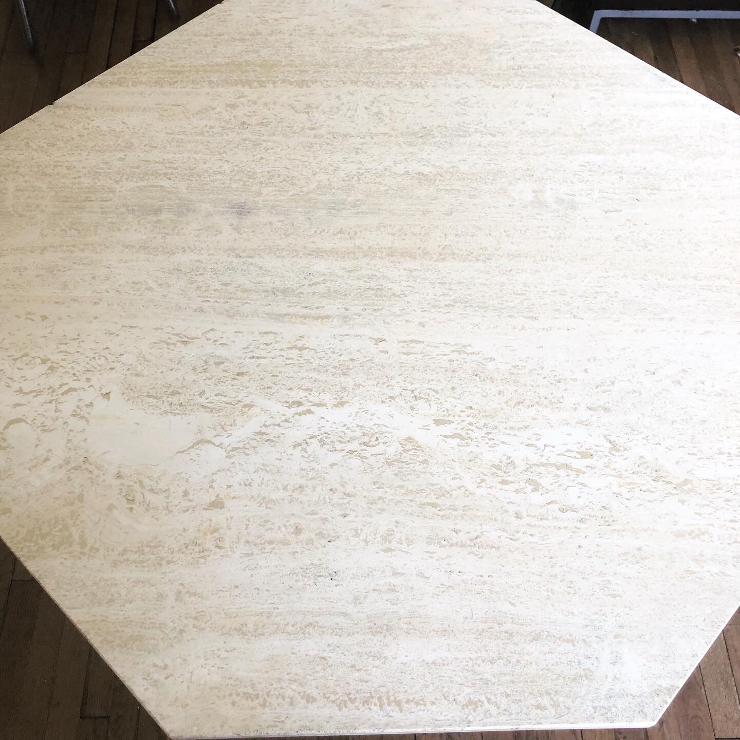 Travertine dining table