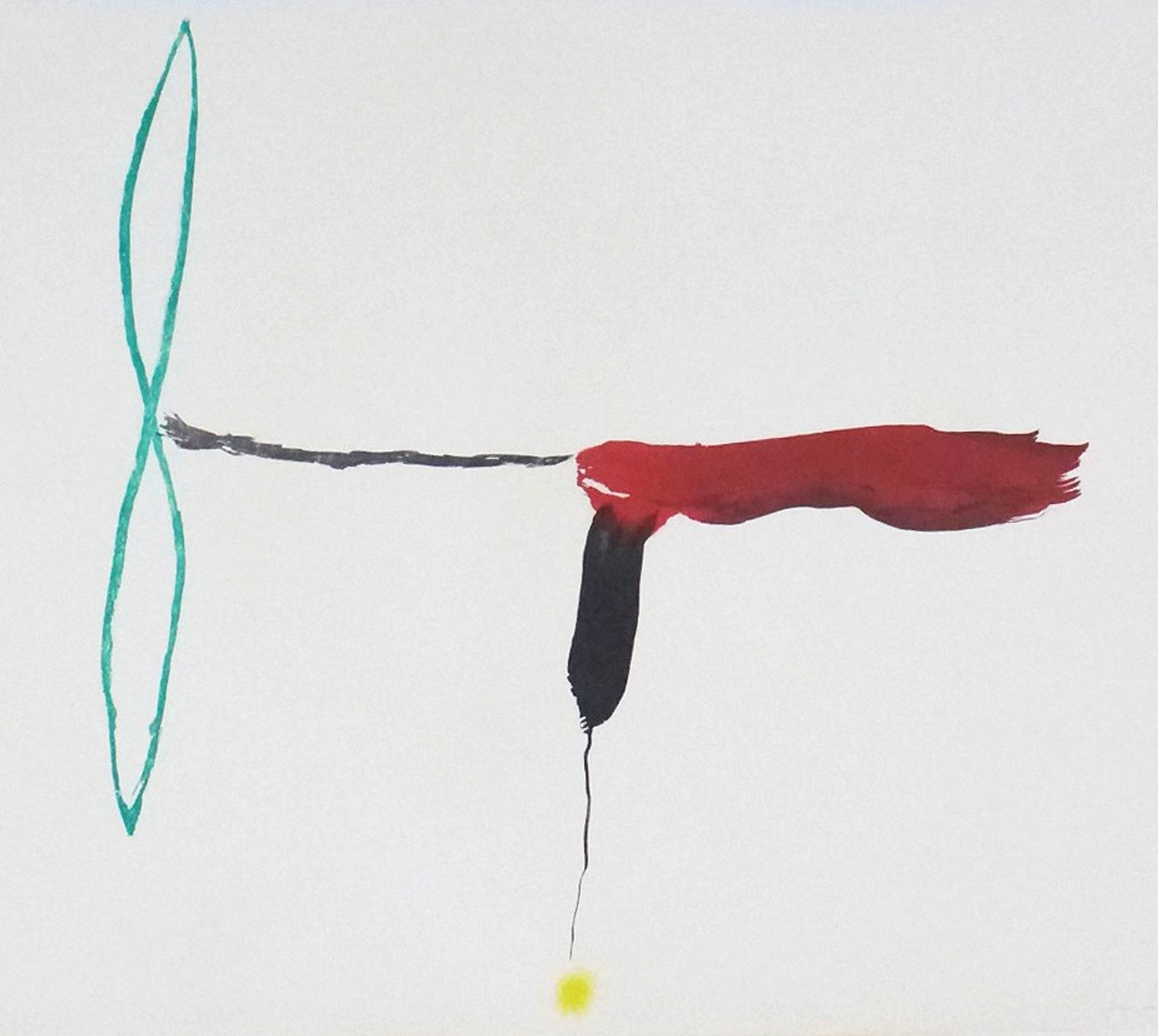 Original signed engraving Riera I Arago Jose Maria, Avión hélice verde, 2010