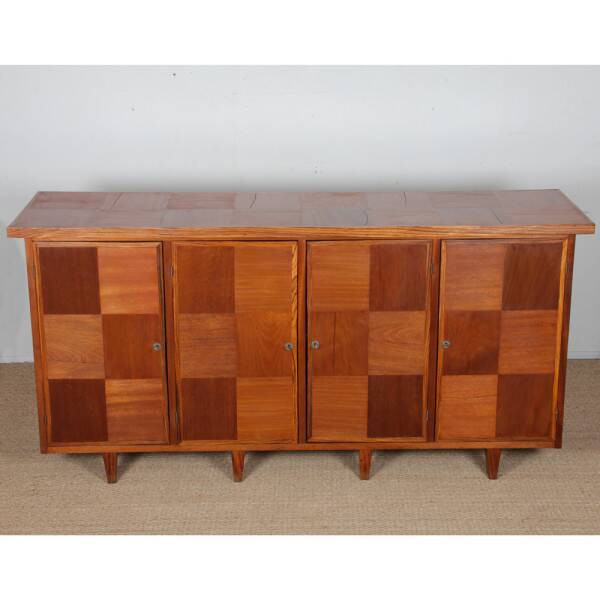 Large solid wood sideboard, modernist work from the 1950s.
