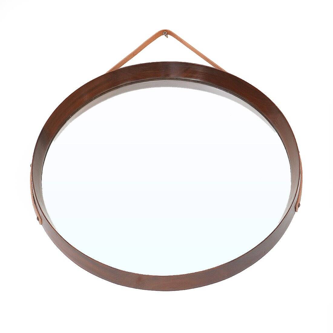 Round mirror with teak frame, 1960s