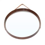 Round mirror with teak frame, 1960s