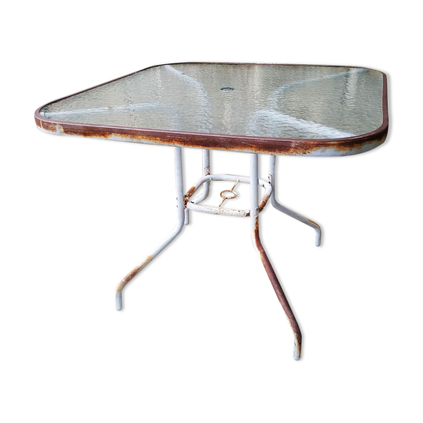 Old garden pedestal table