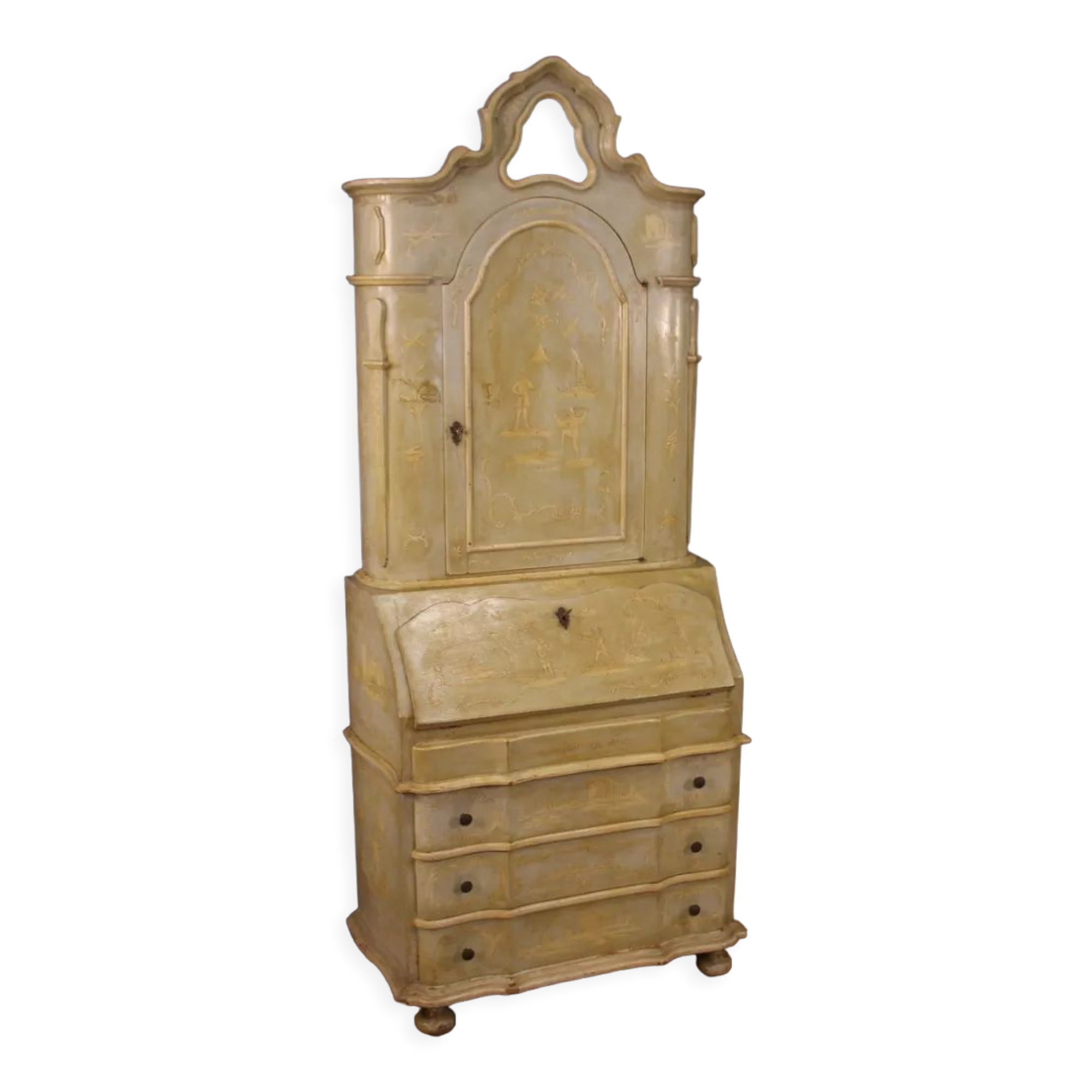 Venetian trumeau in lacquered and painted wood from 20th century