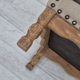 1970s, Danish armchair, furniture wool fabric, oak wood, original condition
