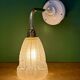 Curved tulip vintage Art Deco wall light in frosted glass
