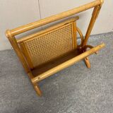 Rattan/bamboo and vintage cane magazine rack