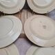 Set of 6 flat plates Boch La Louvière Belgium model 2460 with polychrome cherry decoration.