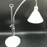 White flexible aluminor chrome and sheet metal table lamp 1970 pop art design