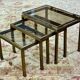 Set of 3 brass nesting tables by Guy Lefevre for Maison Jansen