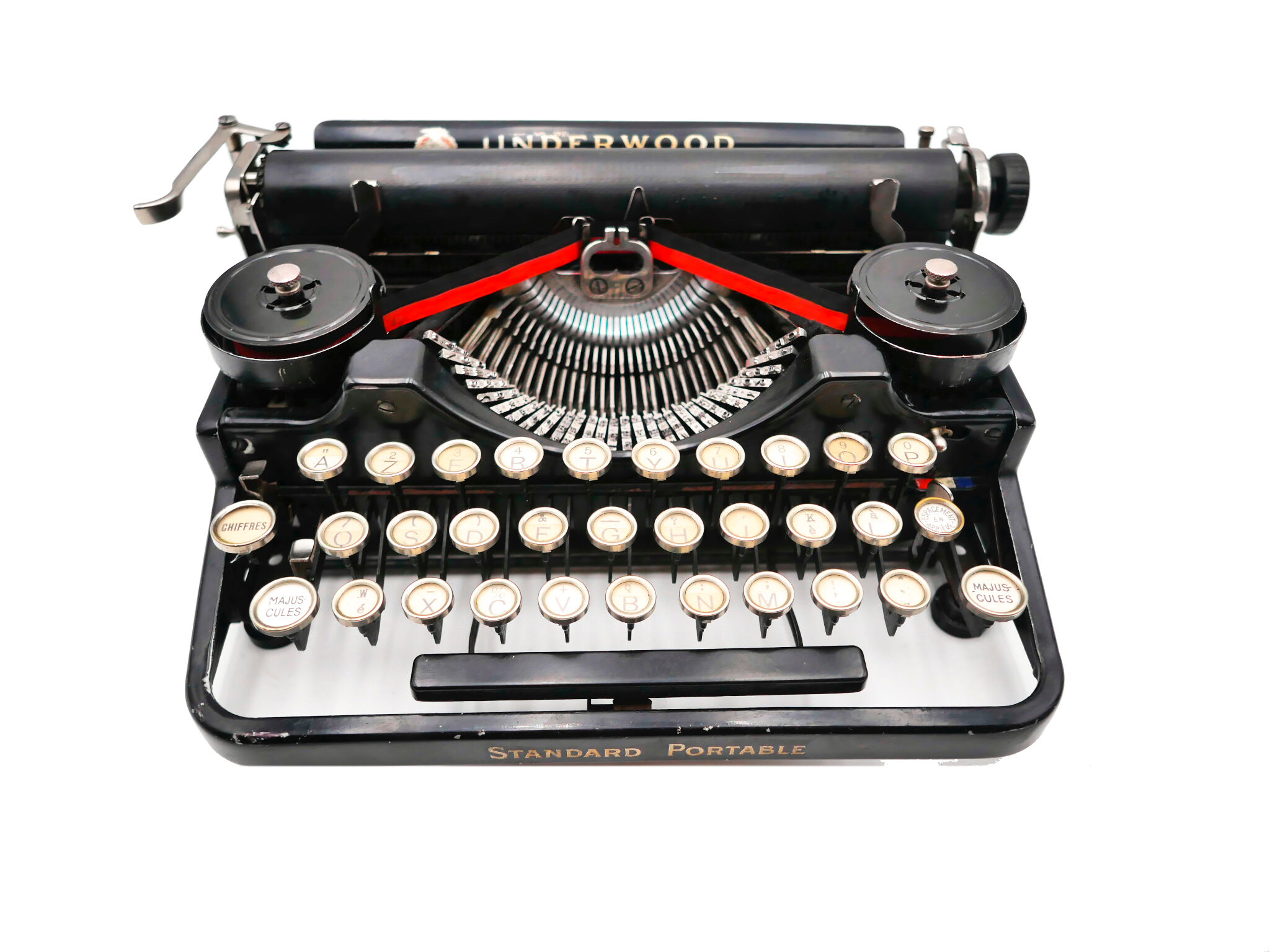 1926 new tape revised black tape underwood typewriter 3 bank
