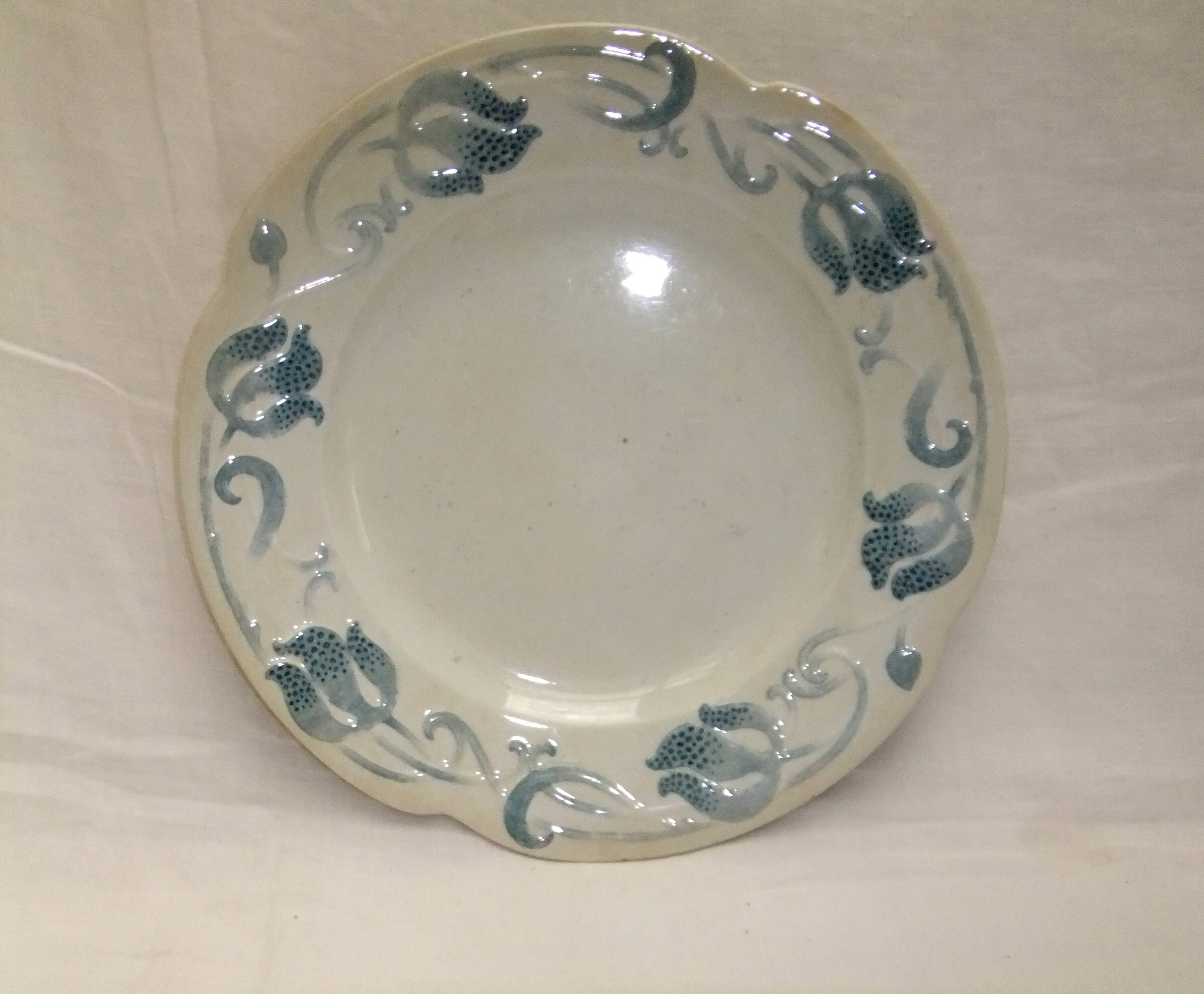 Sarreguemines Tircis barbotine art nouveau plate collection