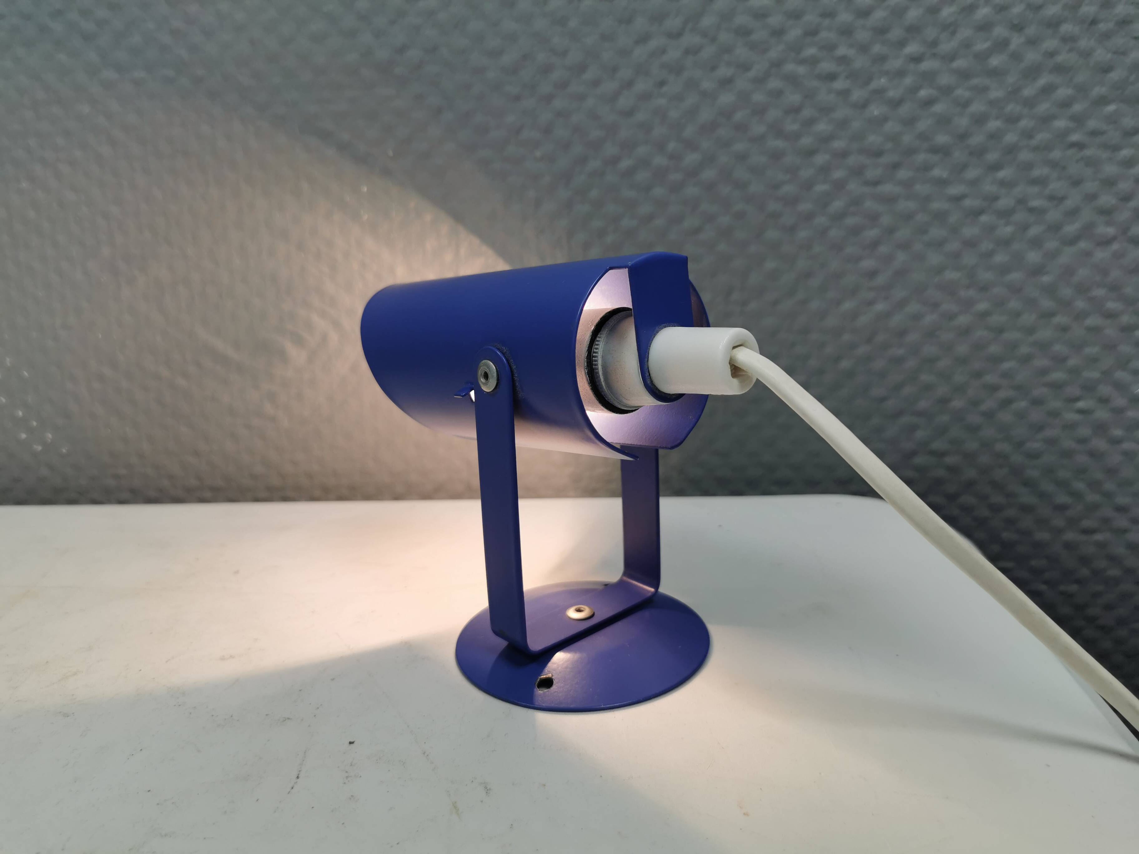 Small wall lamp in a delicate light blue colour from the Danish Lyfa 1980s