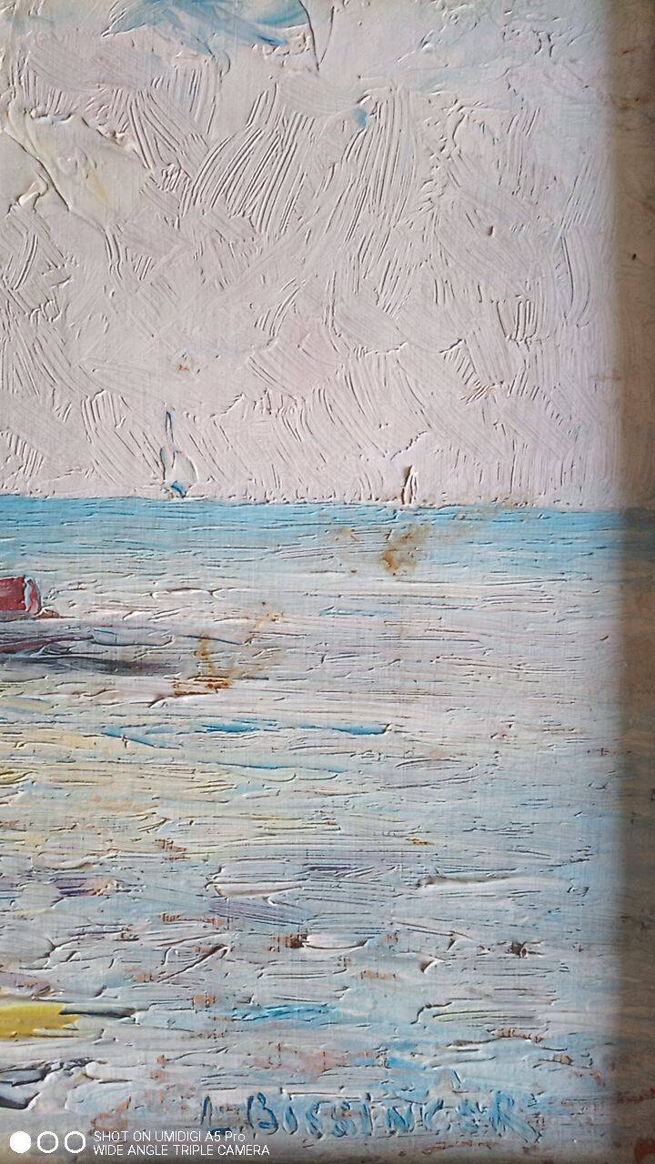 Louis Bessinger (1899-1978) - Oil on panel - view of a port - 48 x 37 cm