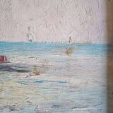 Louis Bessinger (1899-1978) - Oil on panel - view of a port - 48 x 37 cm