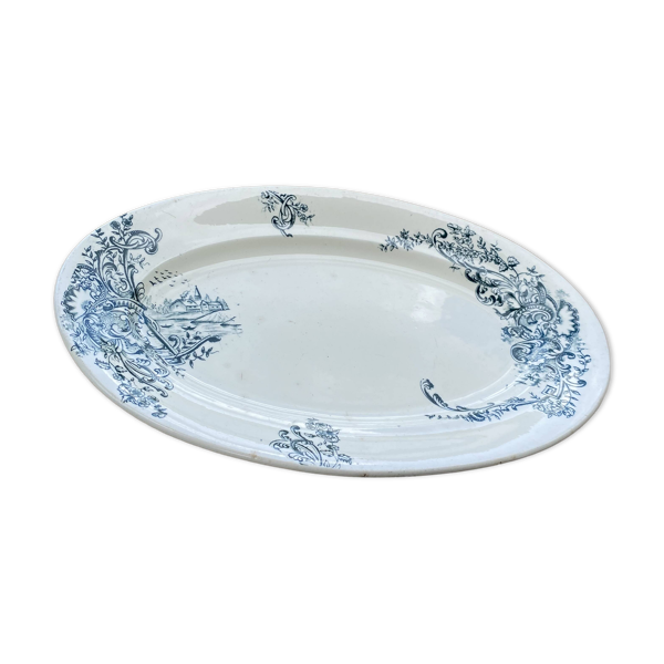 Grand plat de service ovale ancien – Modèle « Louis XV »