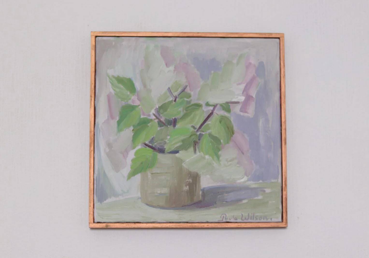 Swedish Oil on Canvas – “Höstsyrener (Autumn Lilacs)” by Paula Wilson