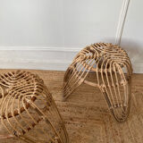Pair of rattan stools