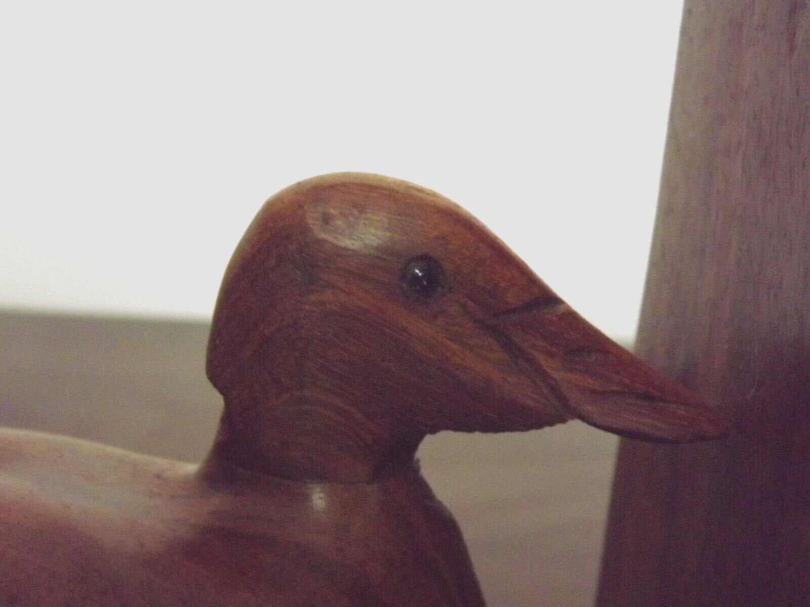 Hand carved wooden duck bookends