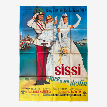 Affiche cinéma originale "Sissi face à son destin" Romy Schneider 120x160cm 1957