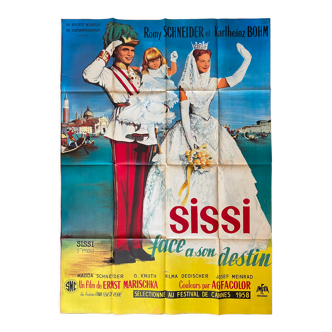 Affiche cinéma originale "Sissi face à son destin" Romy Schneider 120x160cm 1957