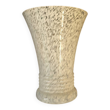 Beautiful speckled white glass vase