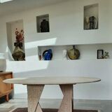 Table à manger en travertin des années 80