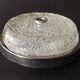 Pair of French Vintage Semi-Flush Cut Glass and Silver Metal Wall Lights