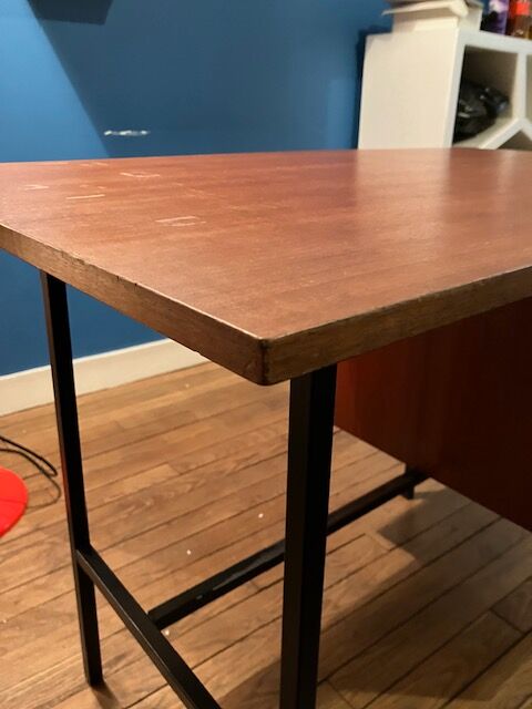 Vintage desk 60s wood and metal