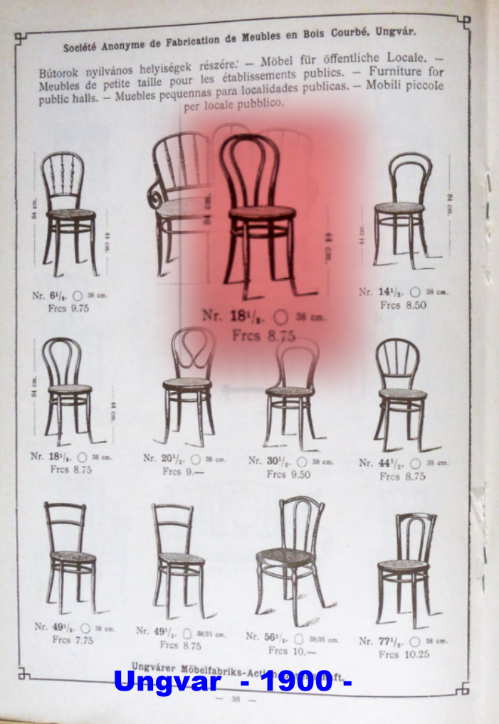 Bistro chair n°18 1/2 by Ungvar - 1900 -