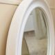 Round wall mirror Carrara & Matta - Vintage white mirror - Made in Italy - 1970s