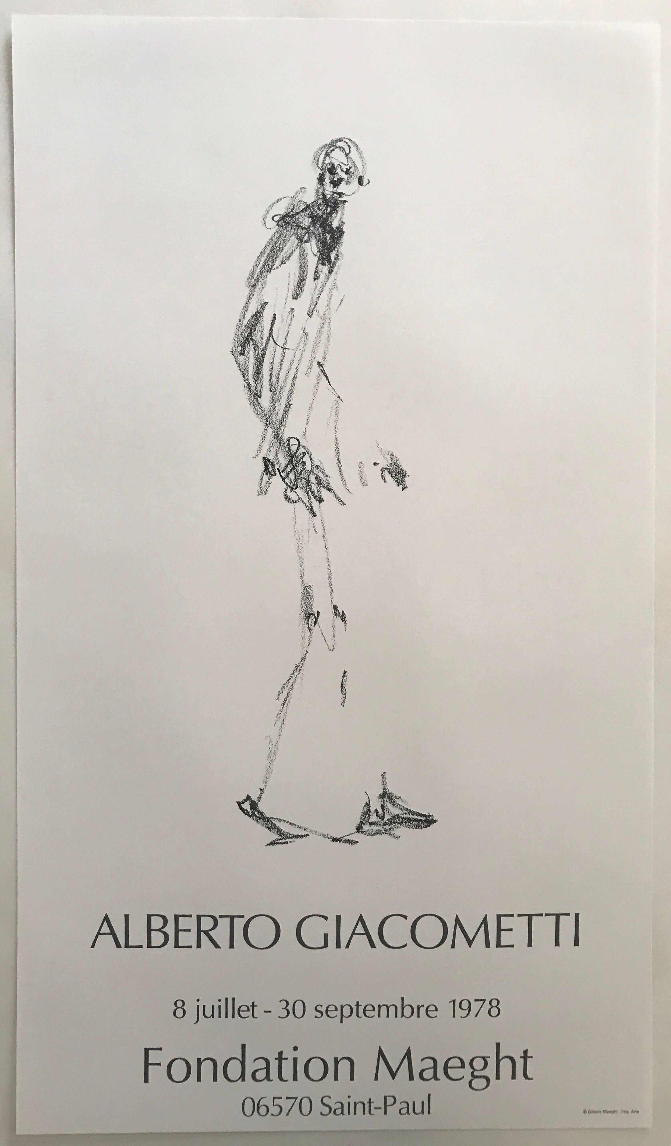 Affiche d'exposition d'alberto giacometti, fondation maeght, 1978