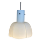 Frosted glass pendant in the shape of a white flower by Glashütte Limburg.