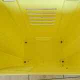 Vintage laundry basket in yellow and black plastic
