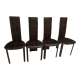 Ensemble de 4 chaises en cuir de Frag pour Roche Bobois