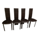 Ensemble de 4 chaises en cuir de Frag pour Roche Bobois