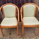 Pair of armchairs curved wood varnished skaï 70s