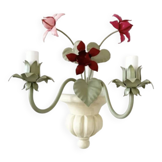 "Bougainvillea" wall light in metal and painted wood