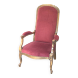 Voltaire red velvet armchair