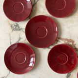 Burgundy cup and saucer
