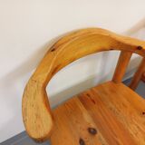 Suite de 4 fauteuils en pin des années 60 70