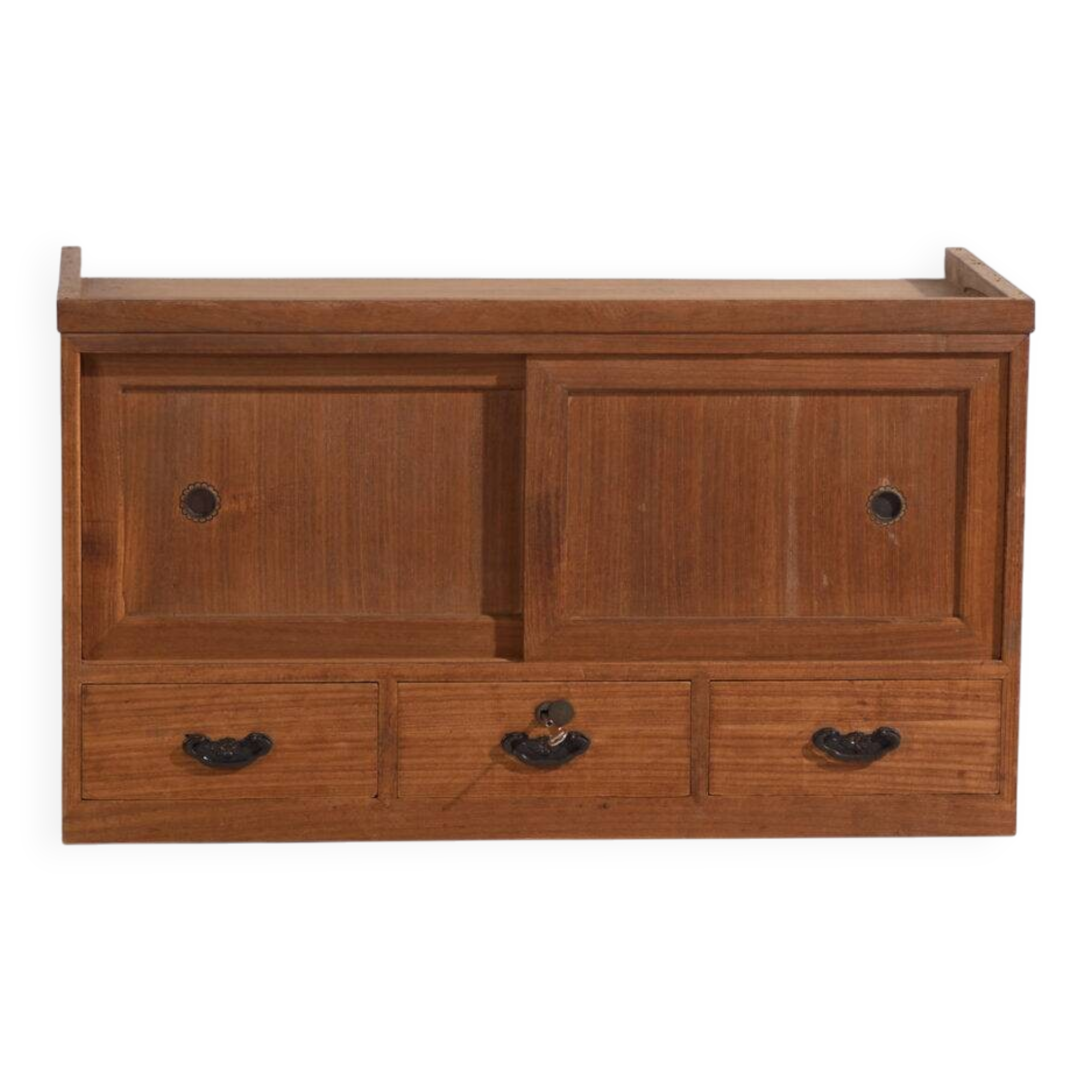 Old low cabinet with sliding doors – Taishō / Showa period (c. 1920-1970) #12