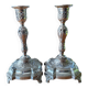 Pair of antique silver-plated candlesticks